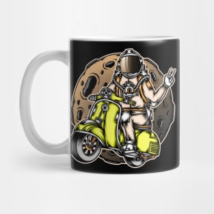 Astronaut riding scooter Mug